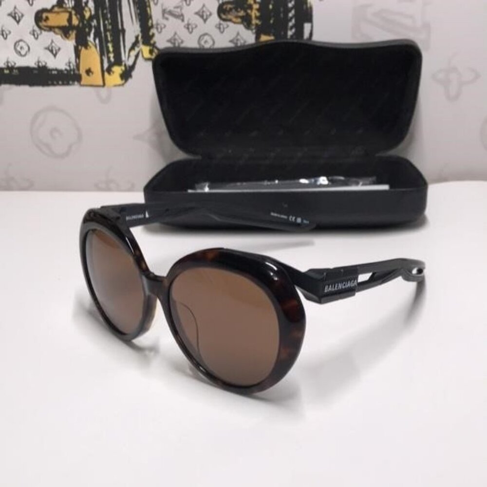 New Authentic Balenciaga Tortoise Shell Sunglasses BB0024SA 001